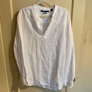 White linen tunic shirt
